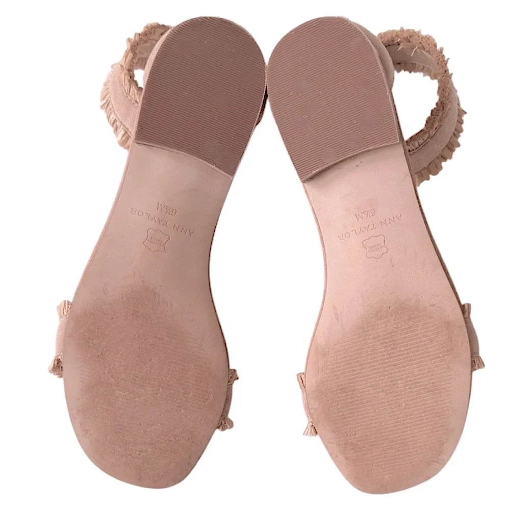 Ann Taylor Fern Raffia Suede Sandals